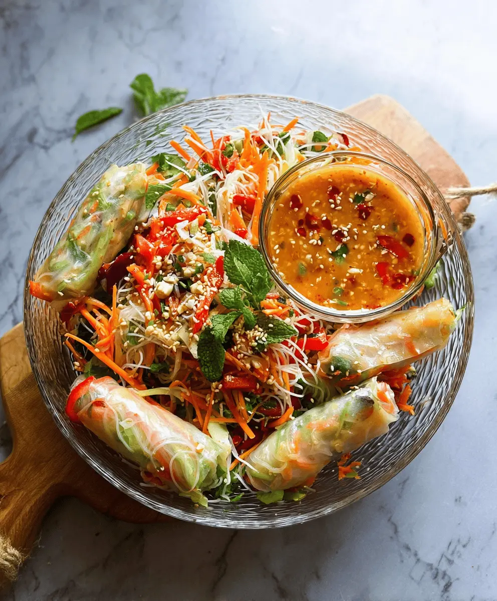 Fresh Spring Roll Salad With Spicy Ginger Dressing