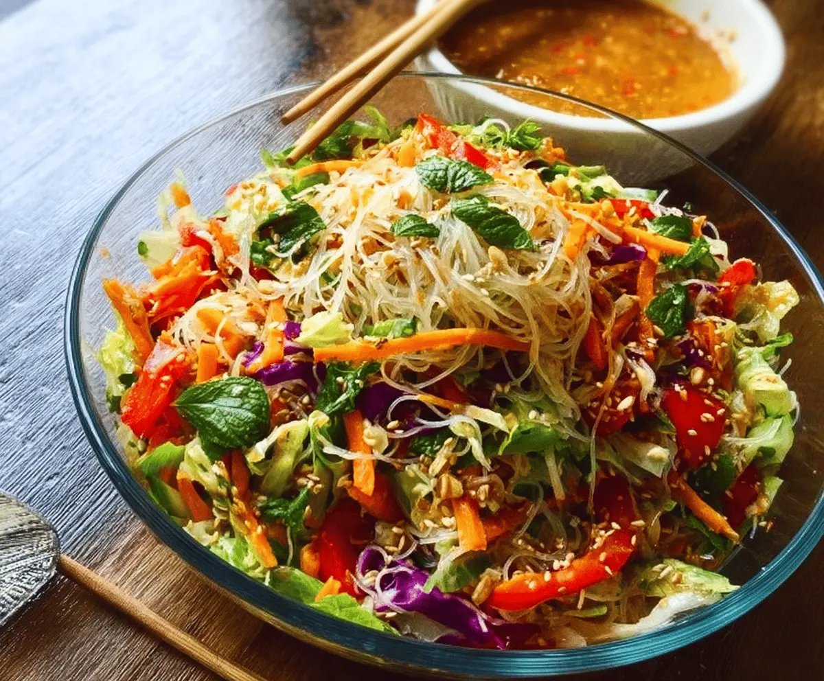 Fresh Spring Roll Salad With Spicy Ginger Dressing