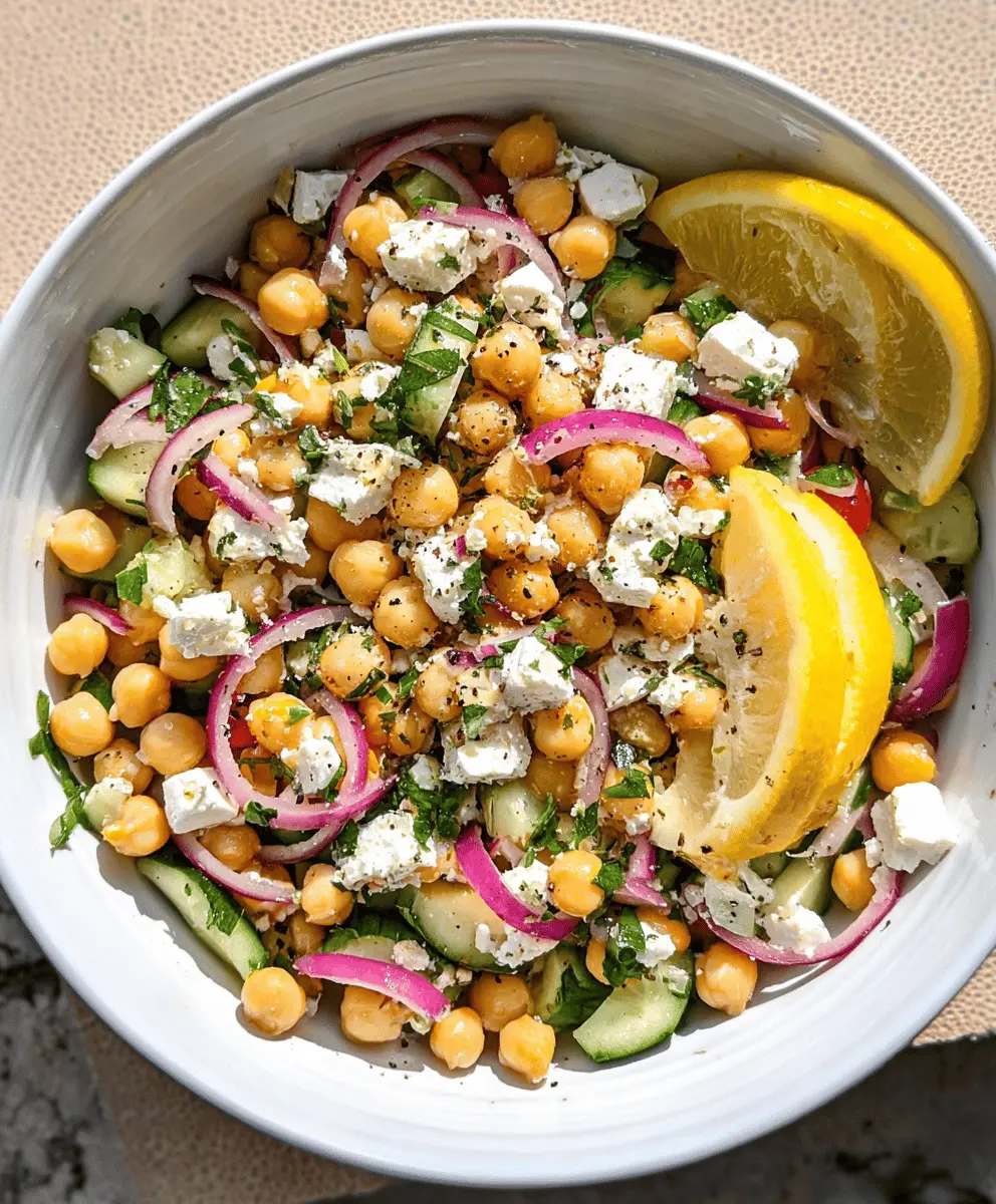 Healthy Lemony Chickpea Feta Salad Recipe