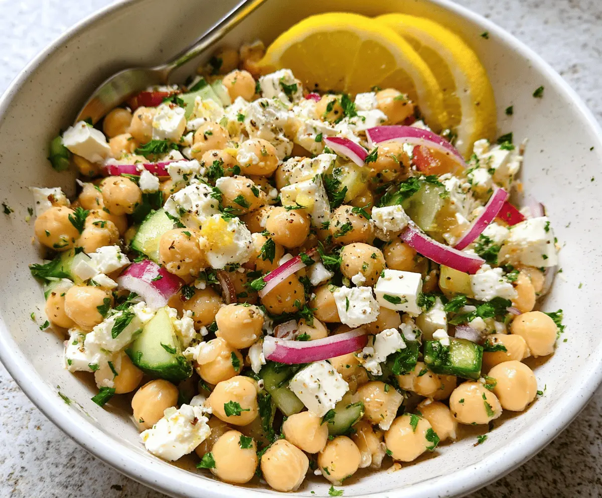 Healthy Lemony Chickpea Feta Salad Recipe