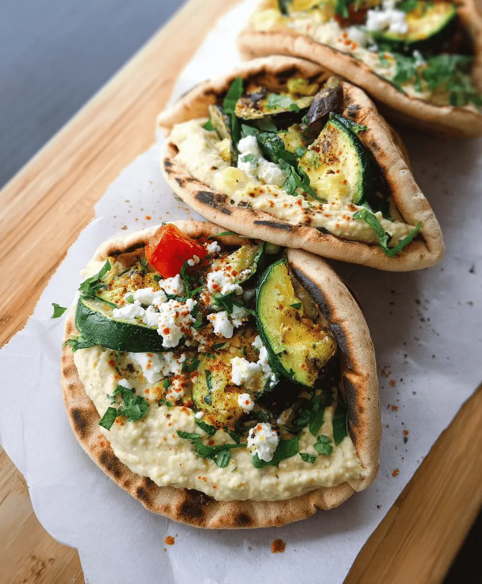 Healthy Zucchini Hummus Pita Sandwiches