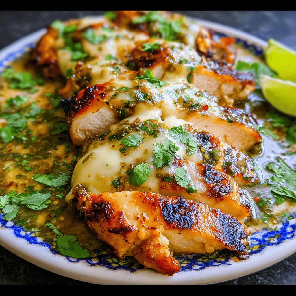 Cheesy Grilled Salsa Verde Pepper Jack Chicken