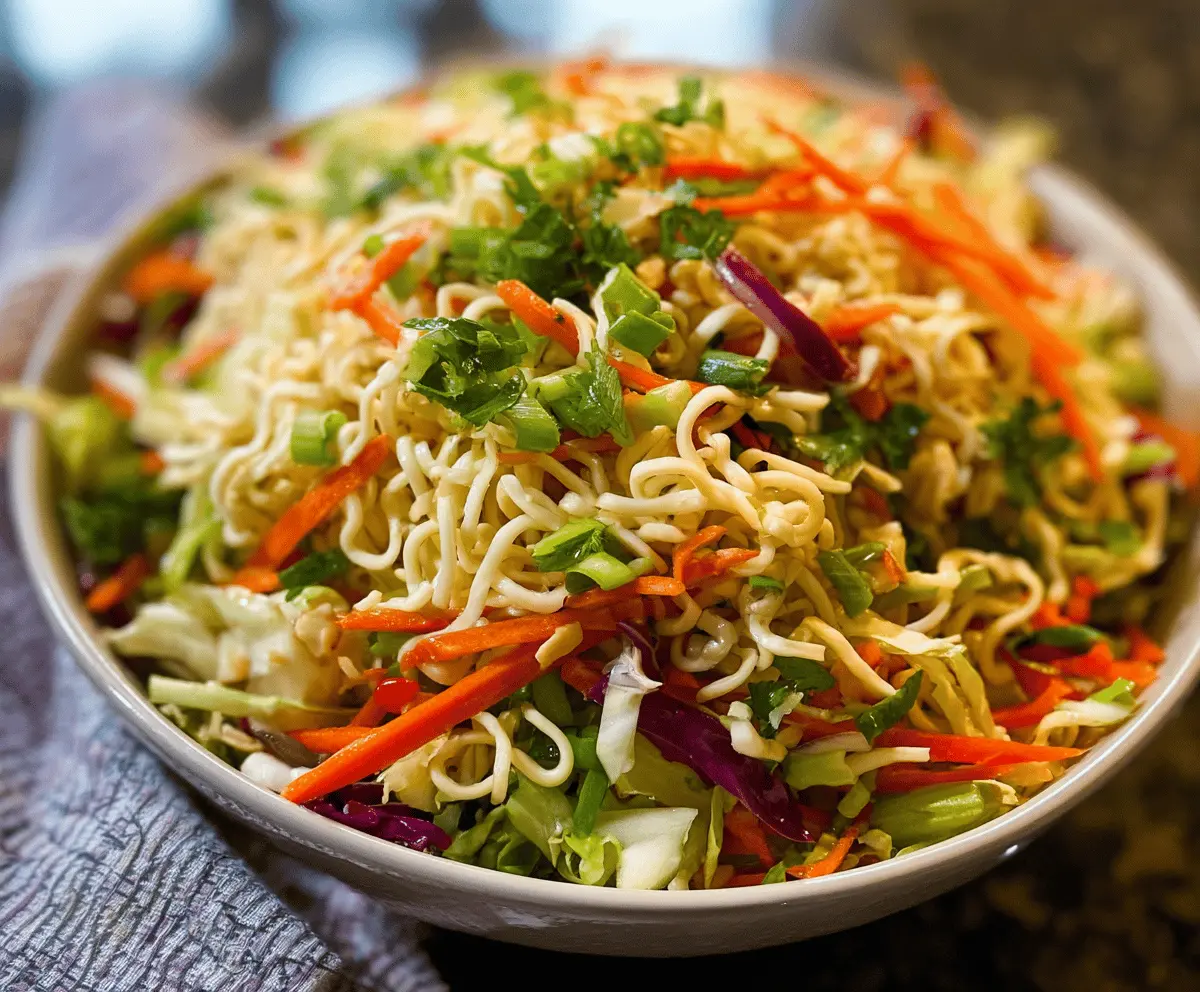 Crunchy Ramen Noodle Salad with Fresh Veggies