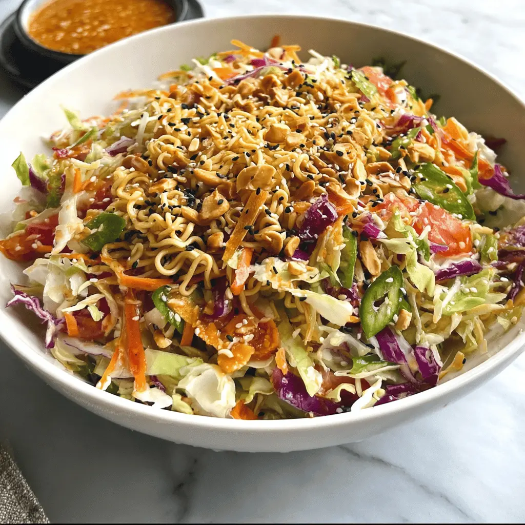 Crunchy Asian Cabbage Ramen Salad Recipe