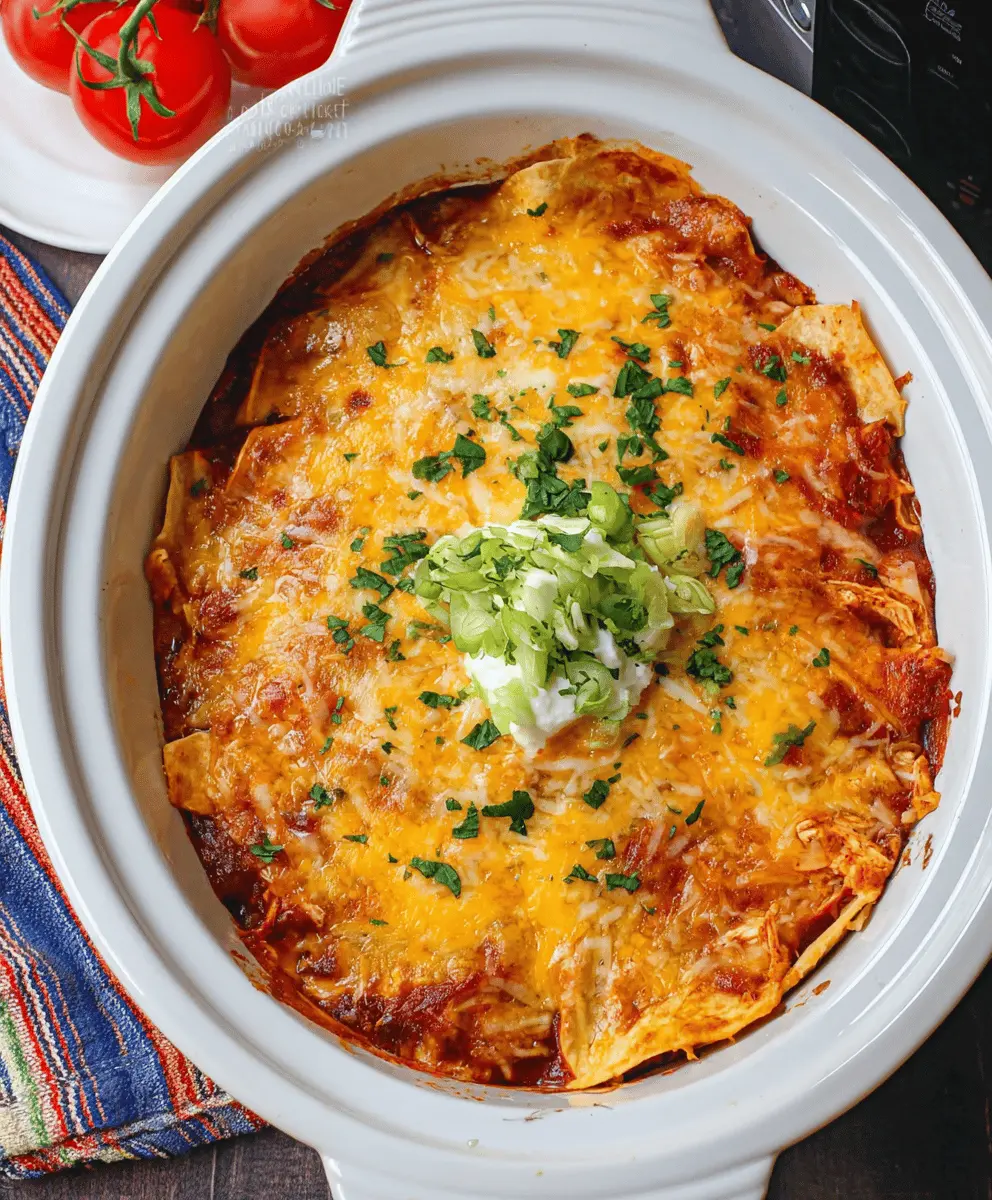 Hearty Crockpot Chicken Enchilada Casserole Recipe