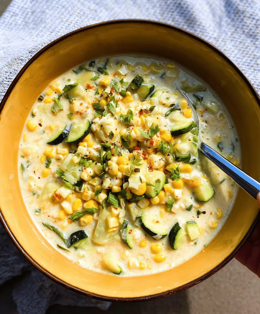 Creamy Summer Corn and Zucchini Chowder Recipe