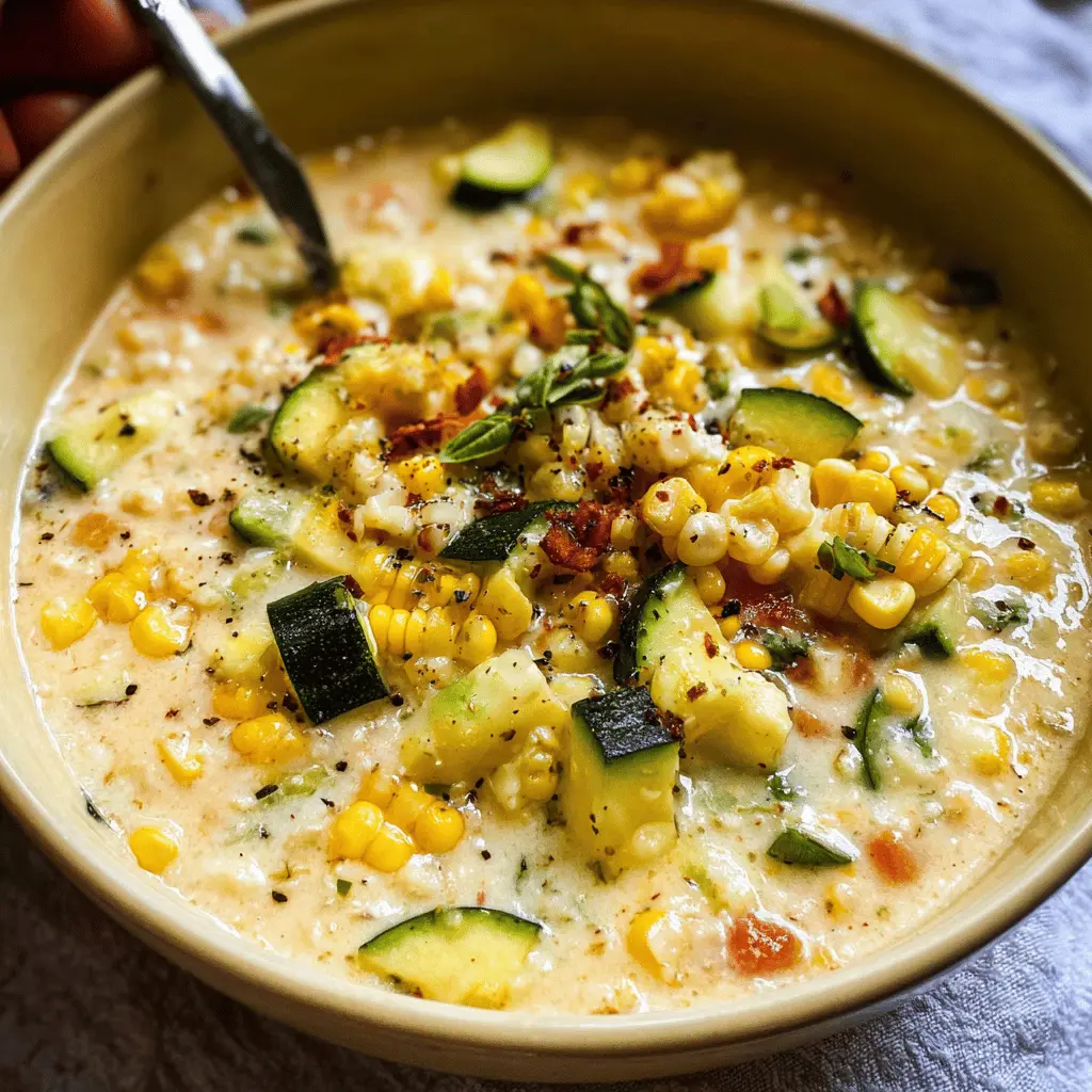 Creamy Summer Corn and Zucchini Chowder Recipe