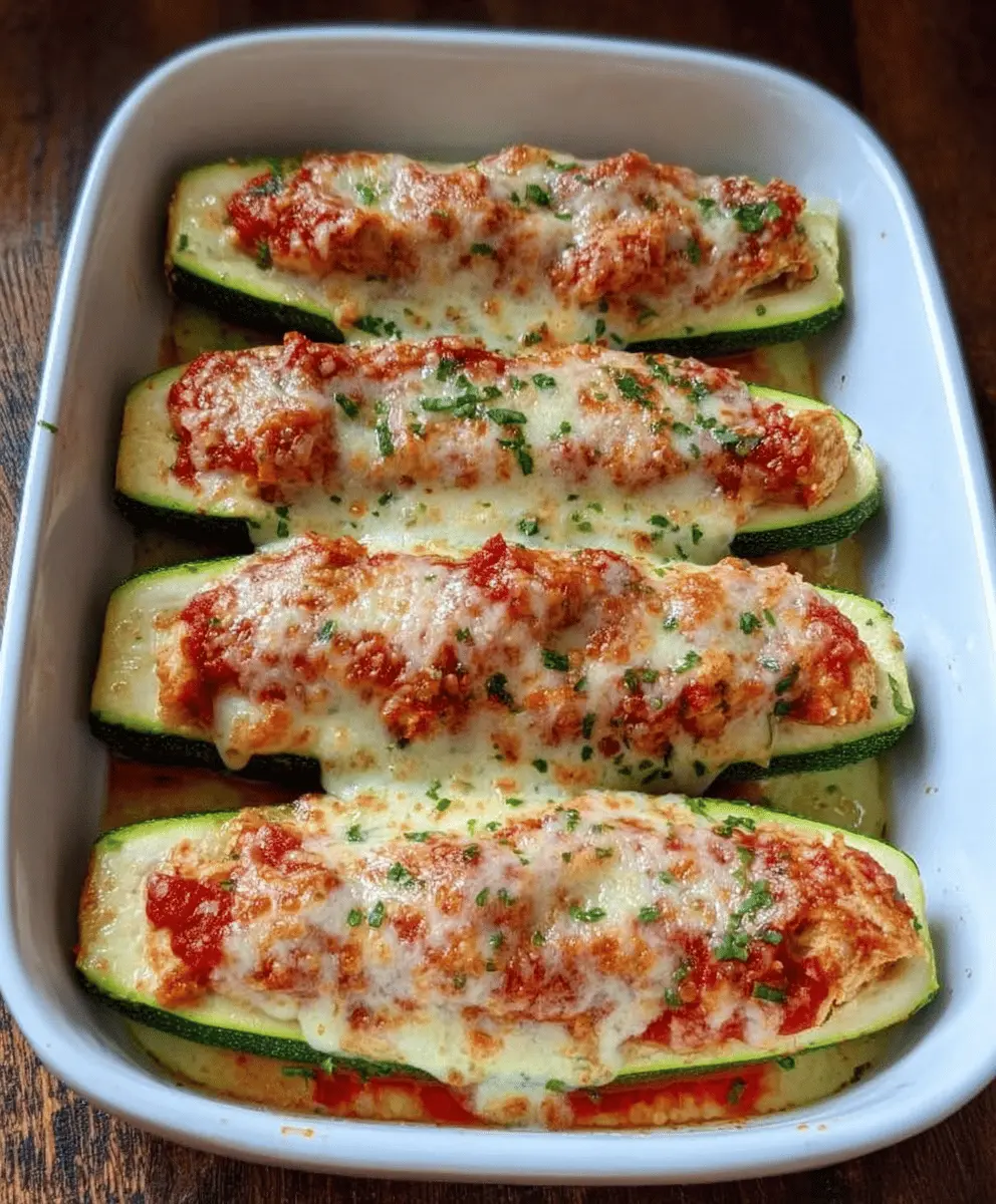 Easy Keto Chicken Parmesan Zucchini Boats