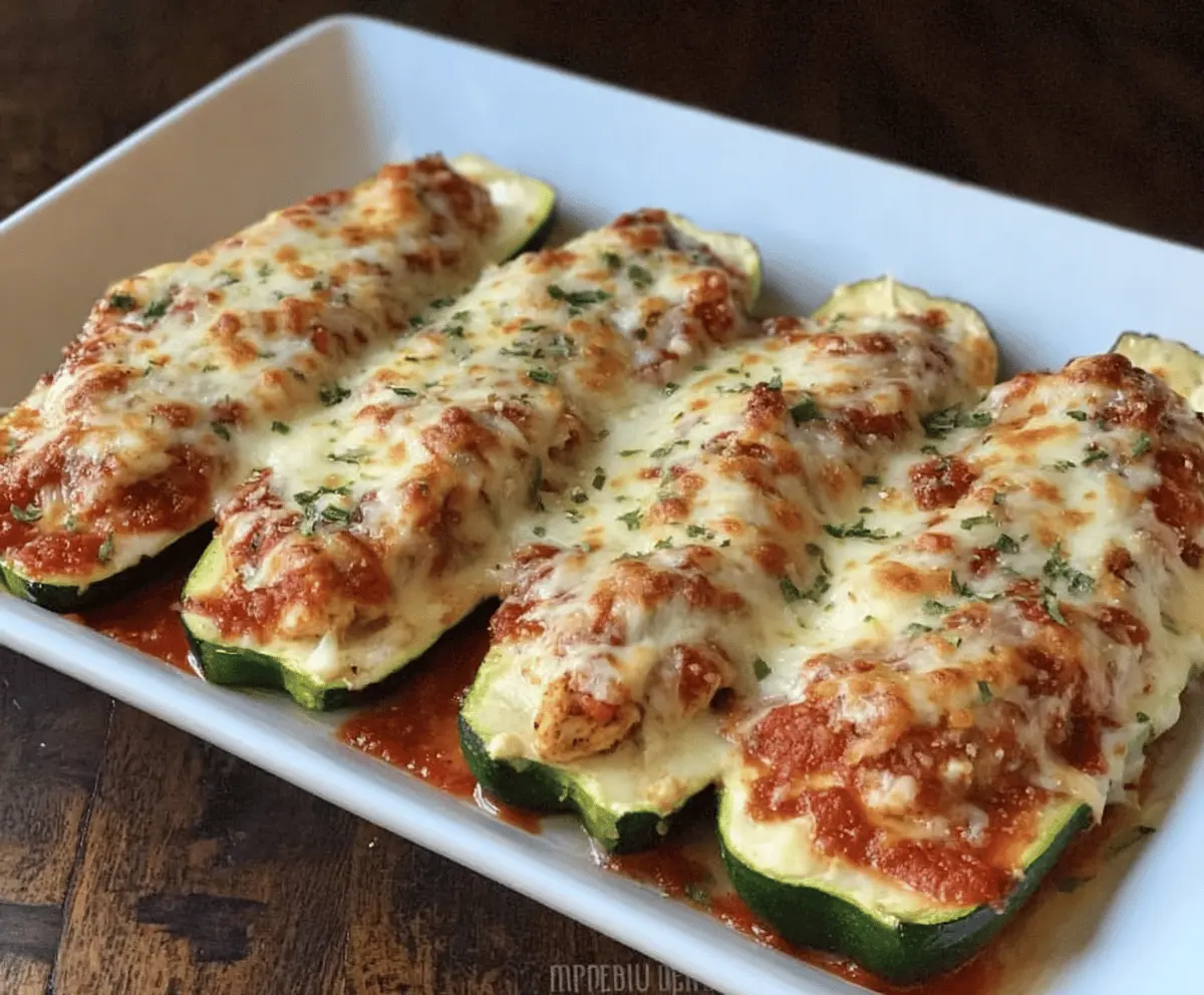 Easy Keto Chicken Parmesan Zucchini Boats