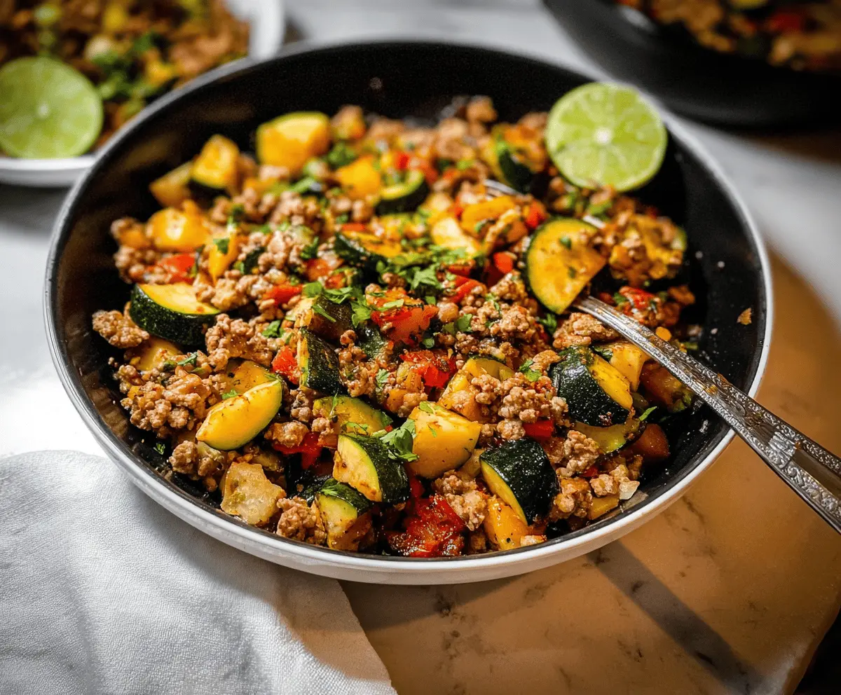 Easy Ground Turkey and Zucchini Skillet Recipe