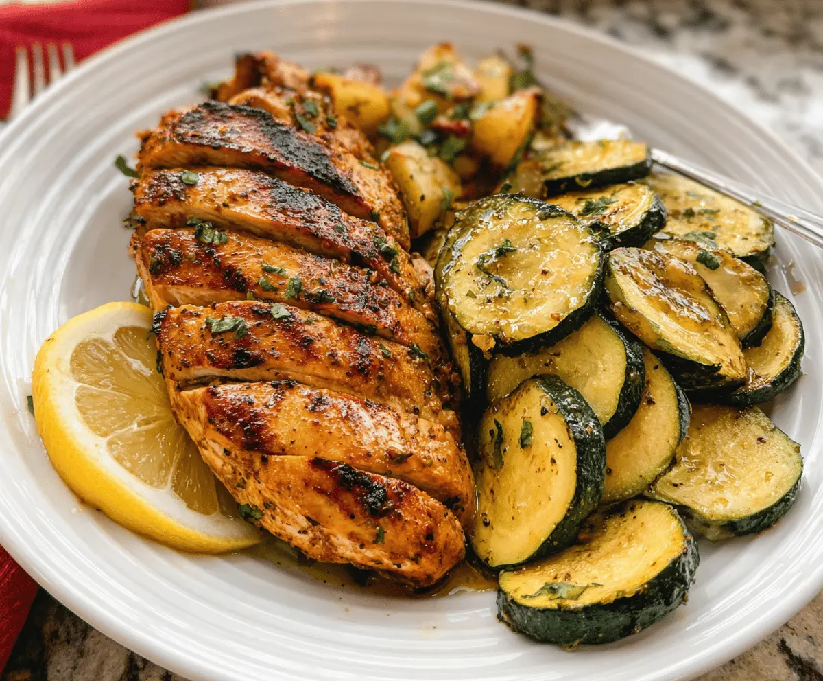 Easy Asado Chicken with Lemon Zucchini Sauté