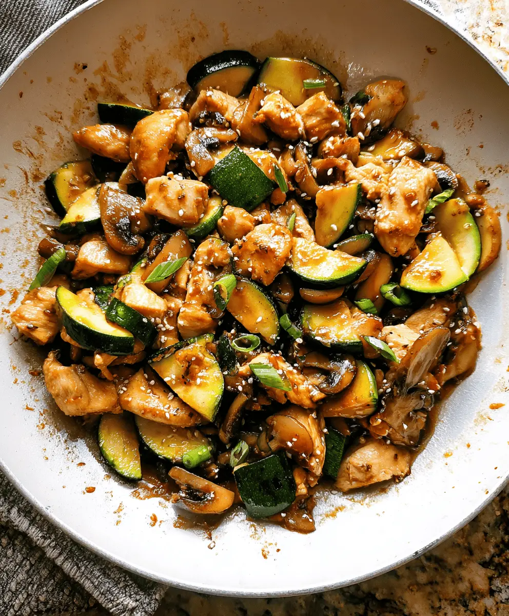 Easy Zucchini Mushroom Chicken Stir Fry Recipe