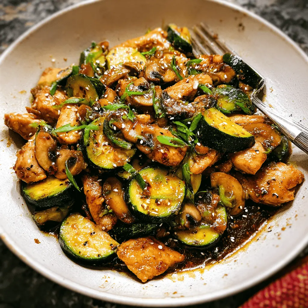 Easy Zucchini Mushroom Chicken Stir Fry Recipe