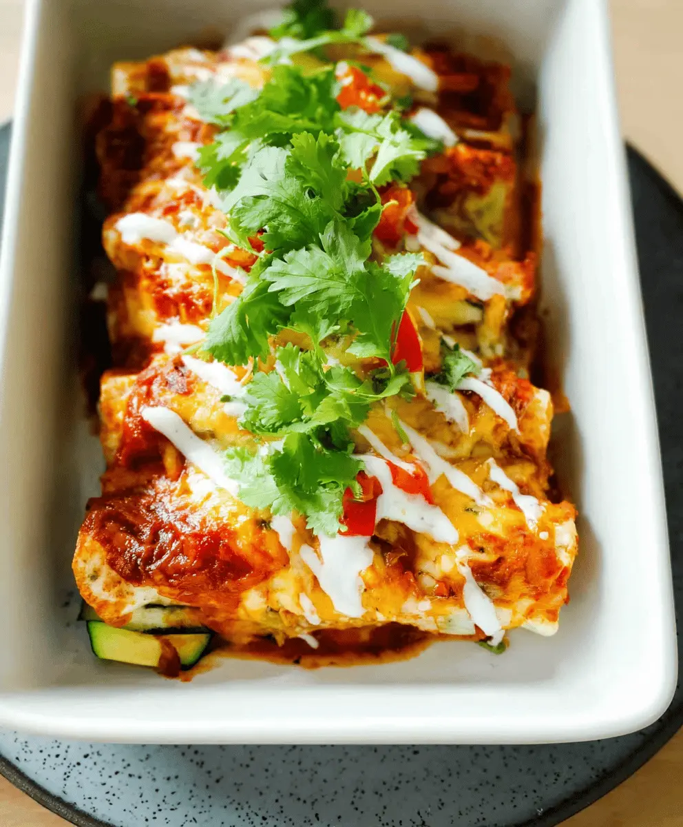 Easy Keto Chicken Zucchini Enchiladas Low Carb Recipe