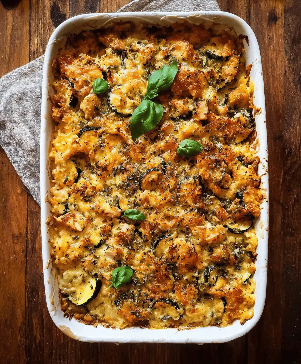 Cheesy Zucchini Chicken Rice Bake Recipe