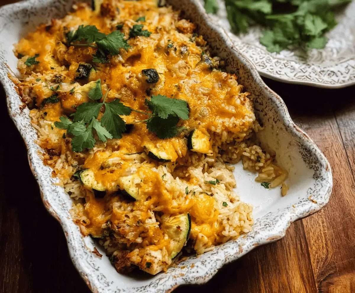 Cheesy Zucchini Chicken Rice Bake Recipe