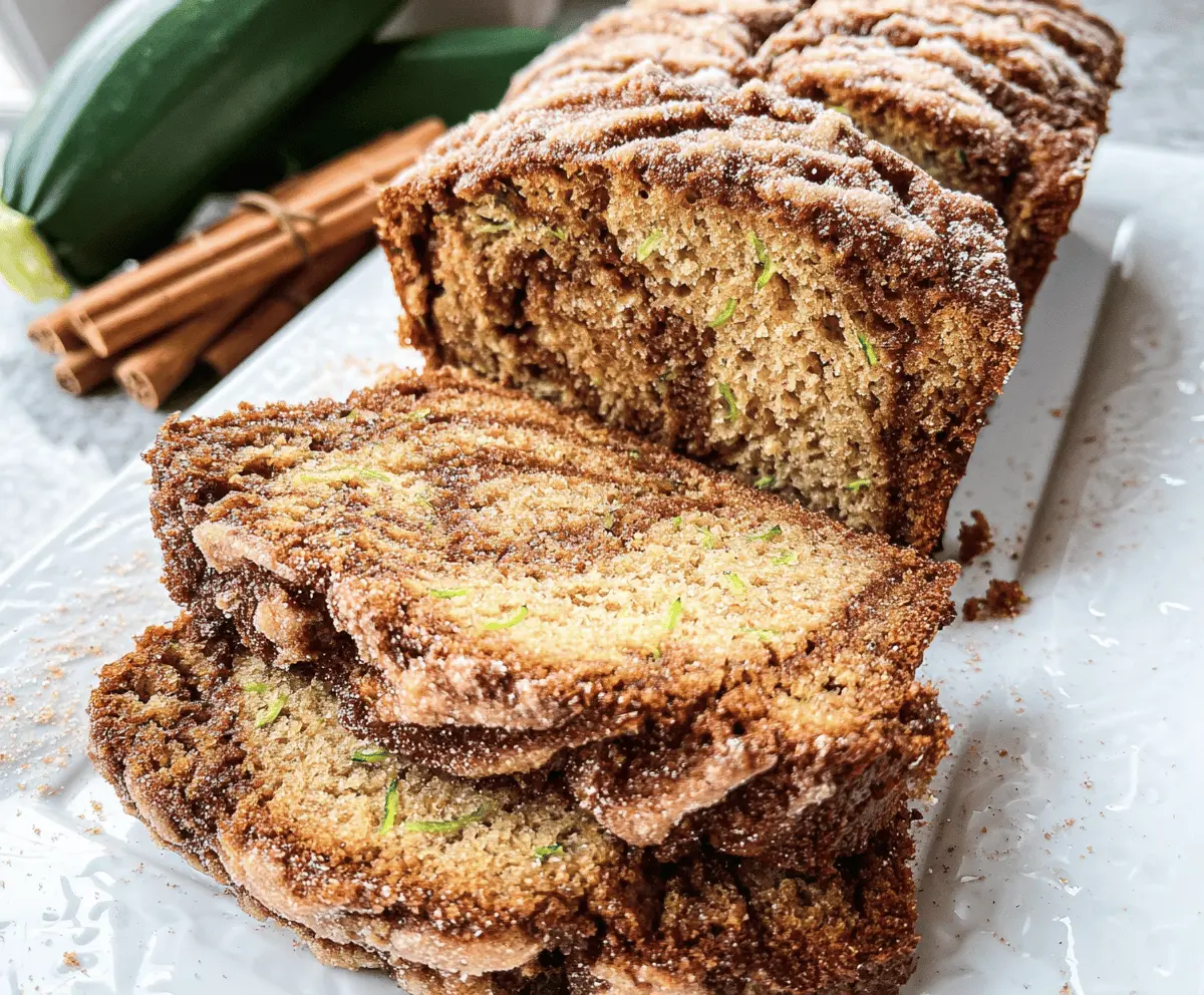 Moist Cinnamon Swirl Zucchini Bread Recipe