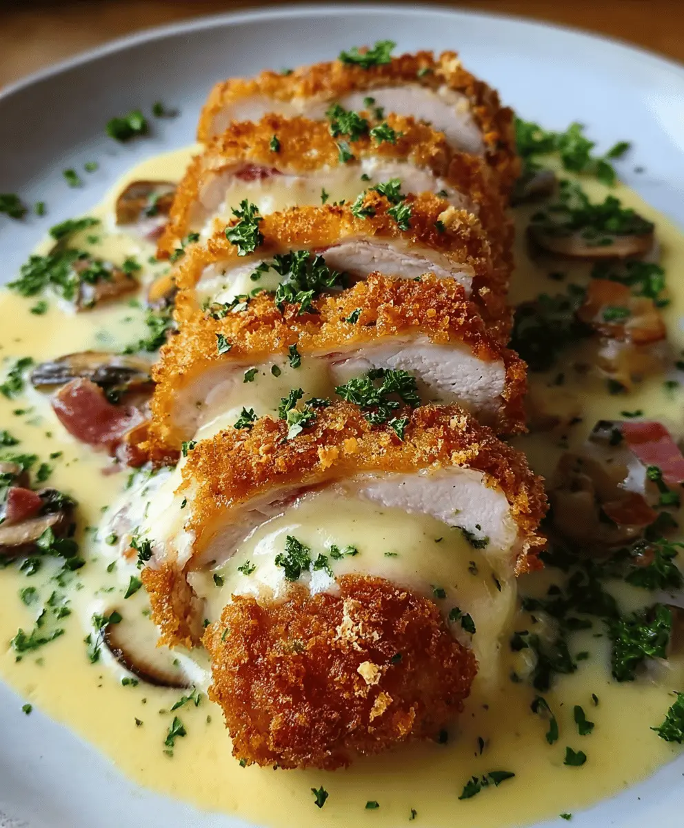 Crispy Chicken Cordon Bleu with Creamy Dijon Sauce