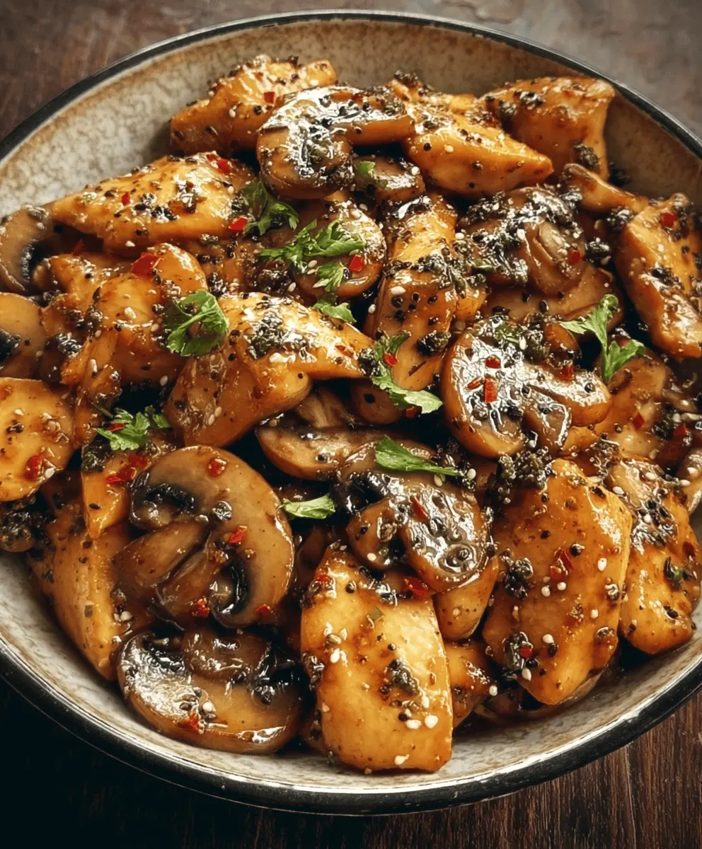 Savory Black Pepper Chicken with Mushrooms