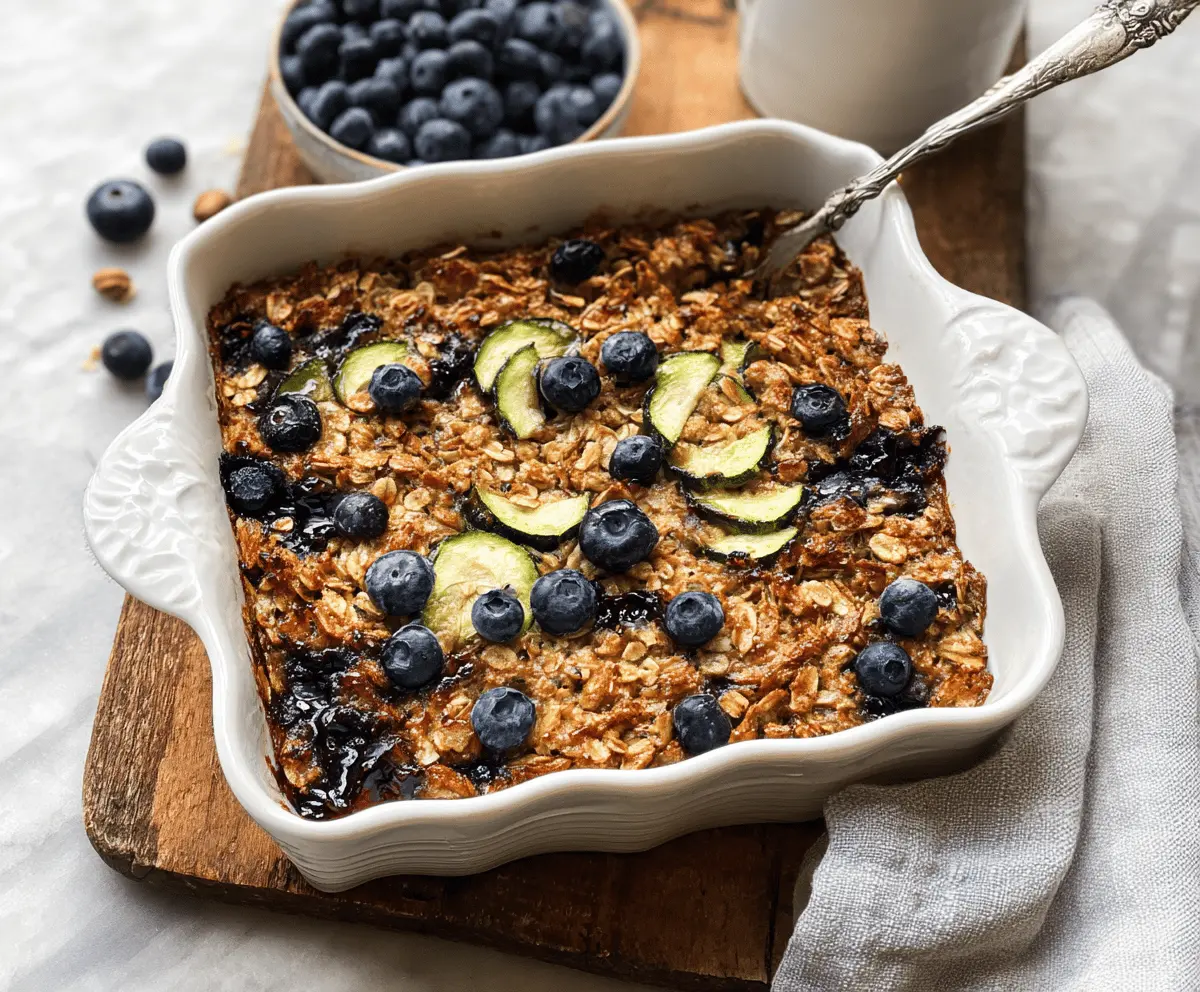 Healthy Zucchini Blueberry Baked Oatmeal Recipe