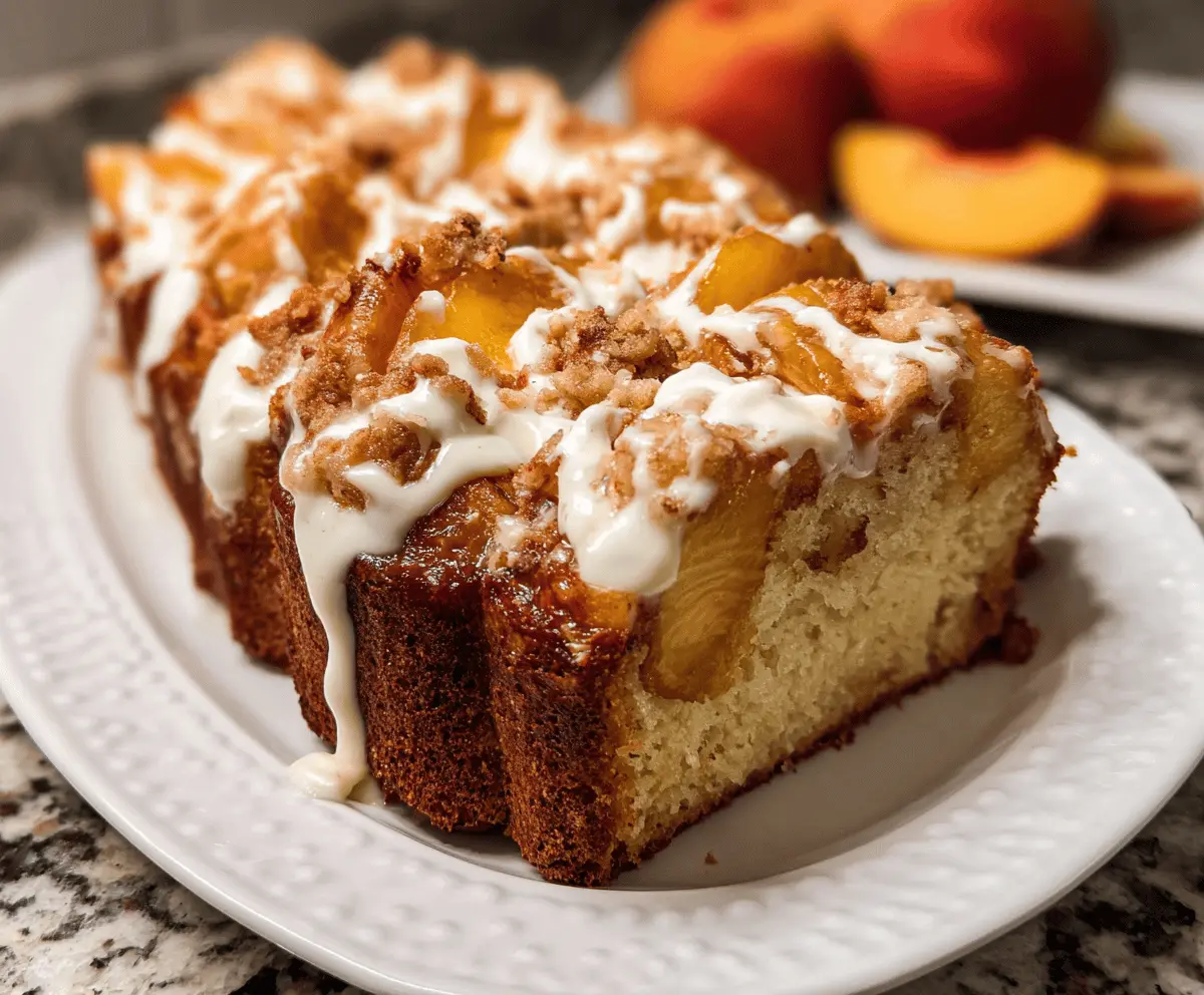 Moist Cream Cheese Peach Cobbler Pound Cake