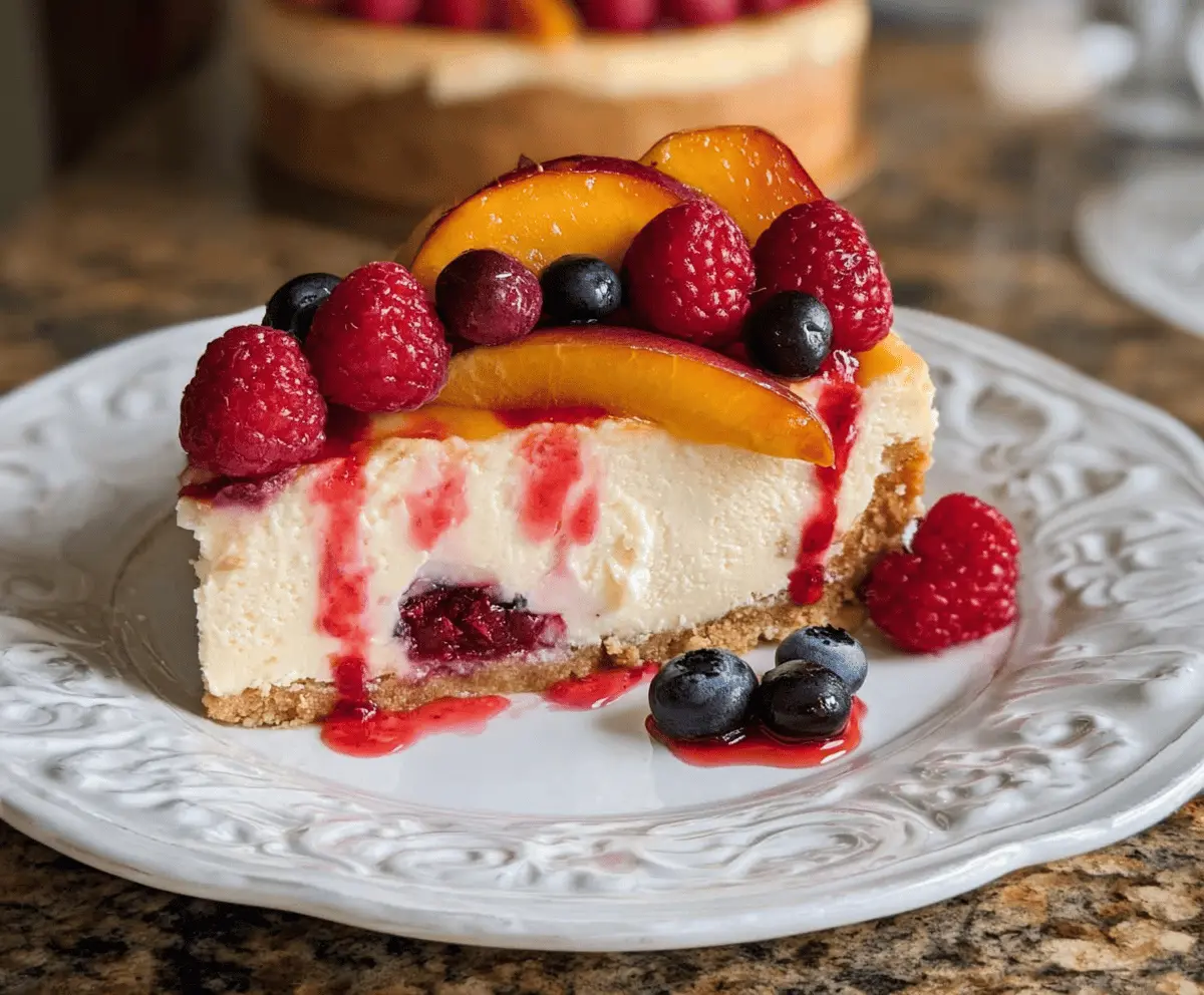 Summer Berry and Peach Cheesecake Recipe