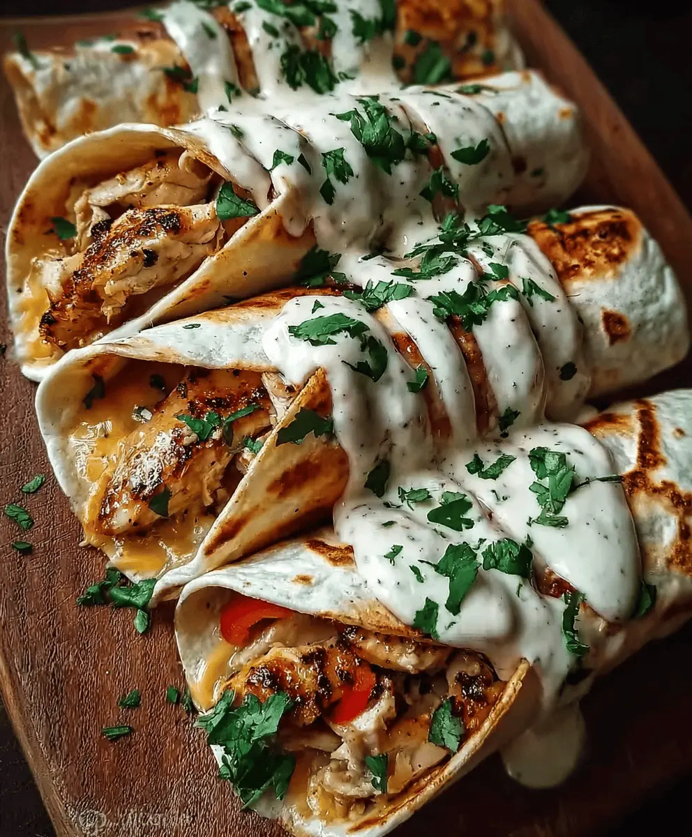 Easy Cheesy Garlic Chicken Wrap Recipe