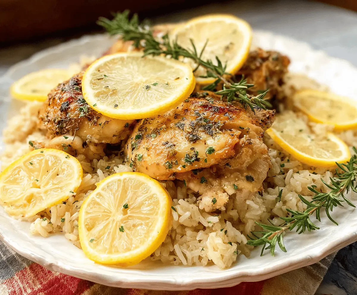 Easy Slow Cooker Lemon Herb Chicken and Rice Recipe