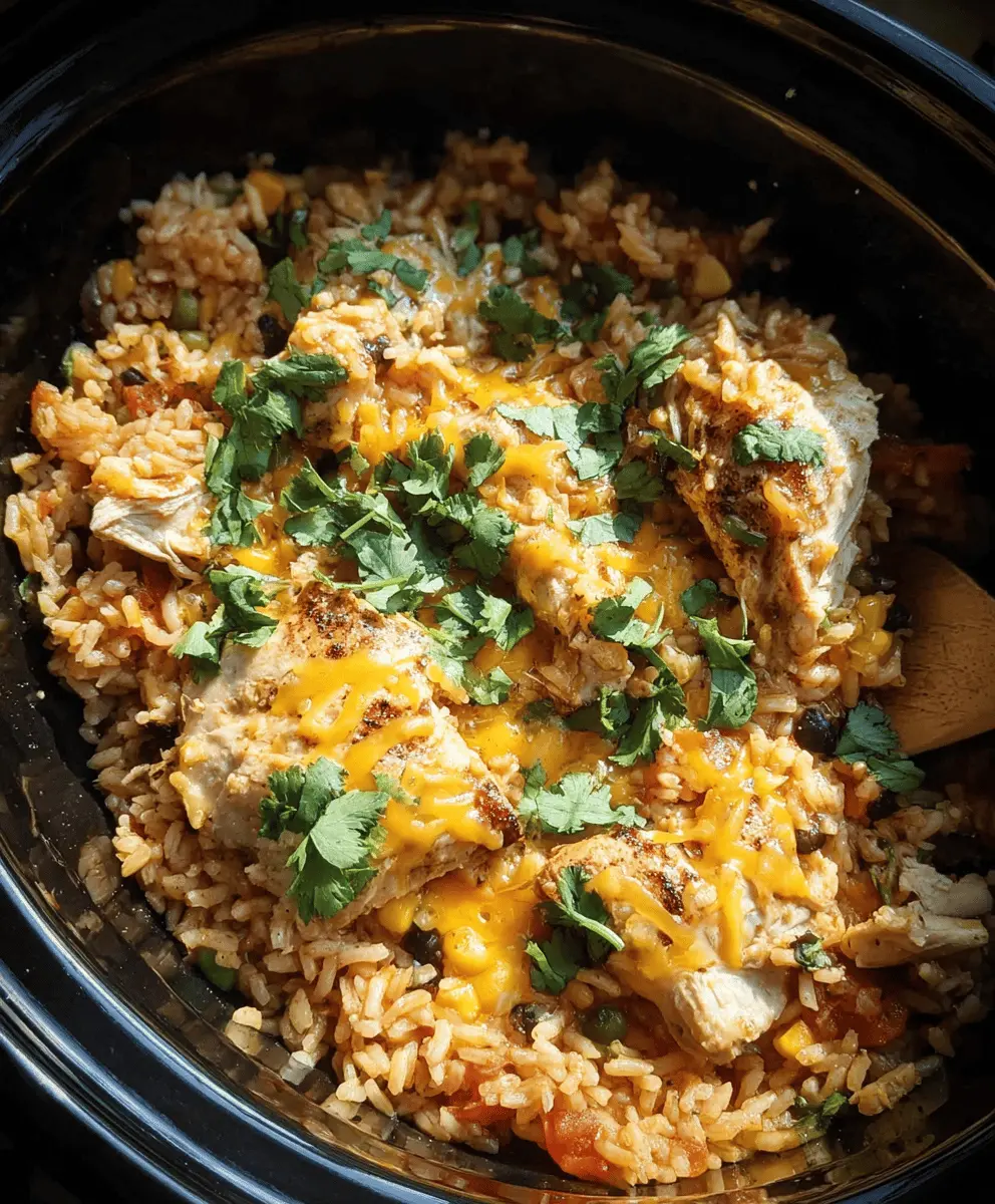 Easy Southwest Crock Pot Chicken and Rice Recipe