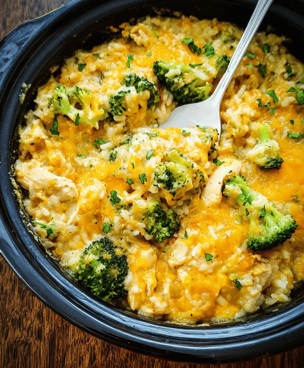 Easy Crockpot Cheesy Chicken Broccoli Rice