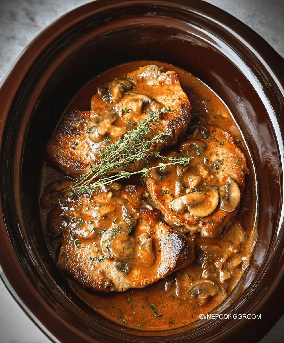 Easy Crock Pot Smothered Pork Chops Recipe