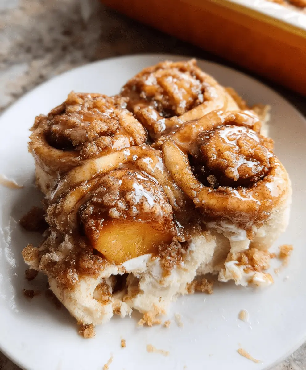 Peach Cobbler Cinnamon Rolls Recipe