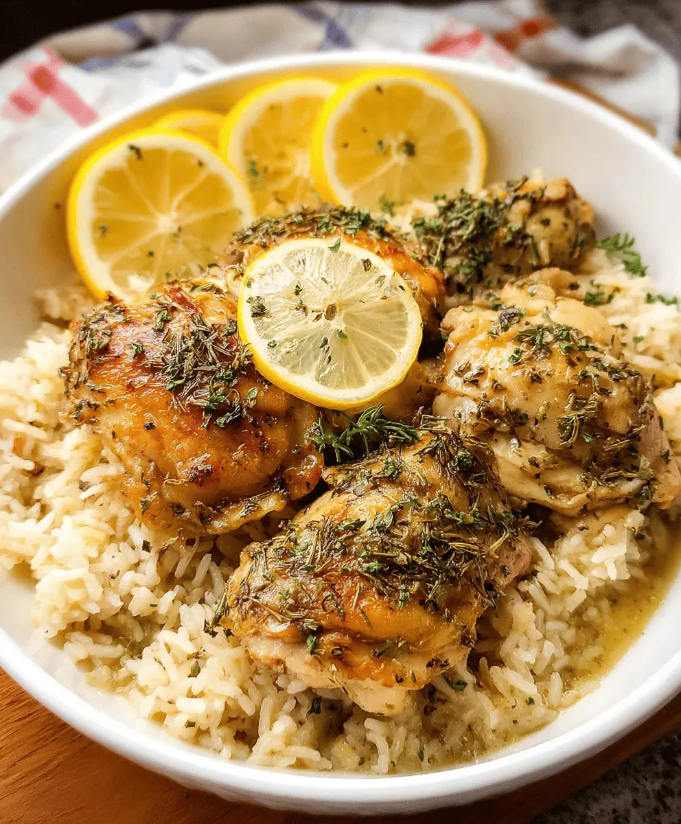 Slow Cooker Lemon Herb Chicken and Rice Recipe