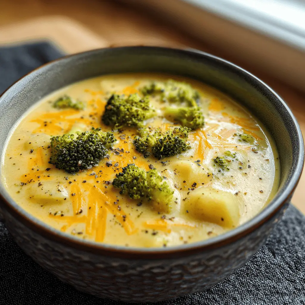 Easy Crock Pot Broccoli Cheddar Potato Soup
