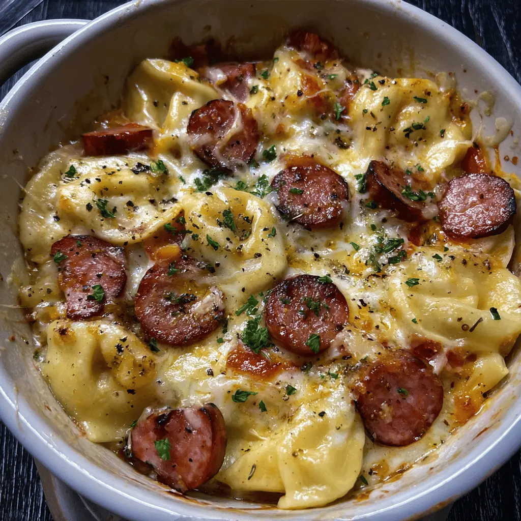 Easy Crockpot Pierogi Casserole with Kielbasa