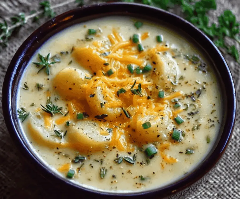 Cheddar Garlic Herb Potato Soup