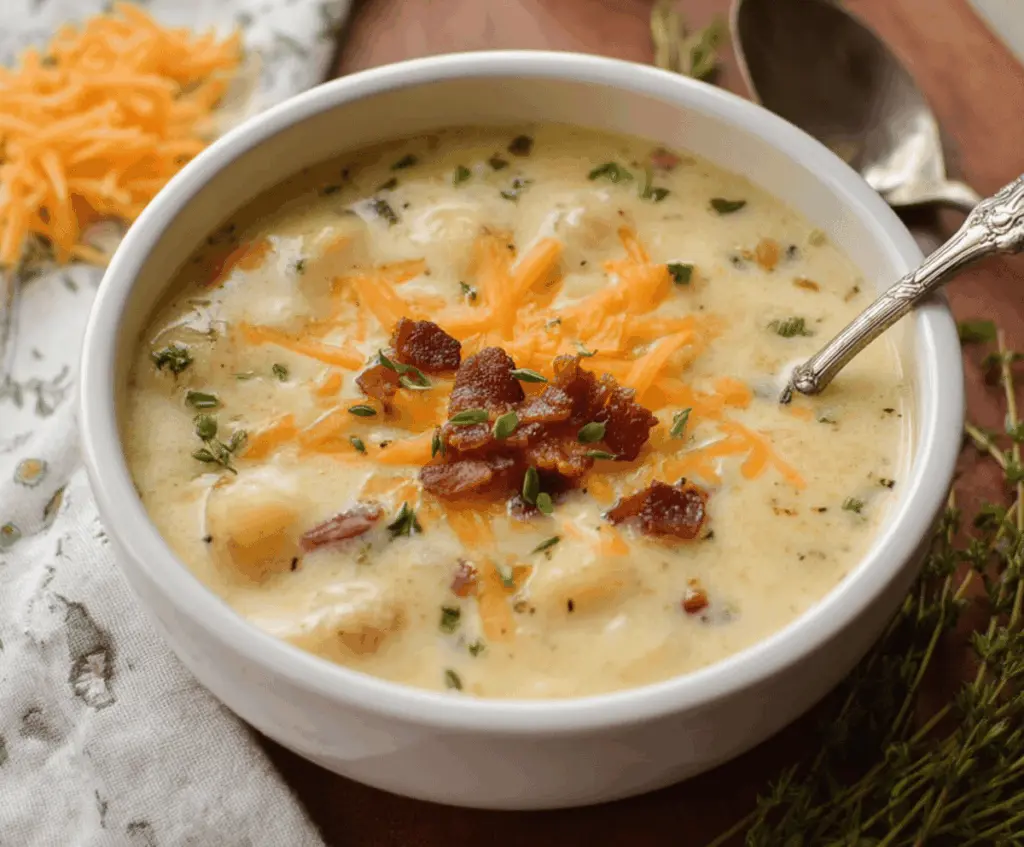 Cheddar Garlic Herb Potato Soup