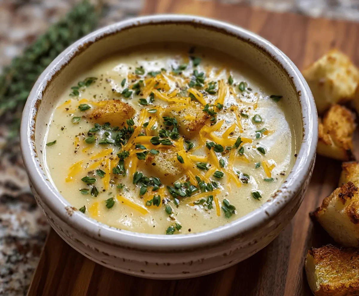 Cheddar Garlic Herb Potato Soup