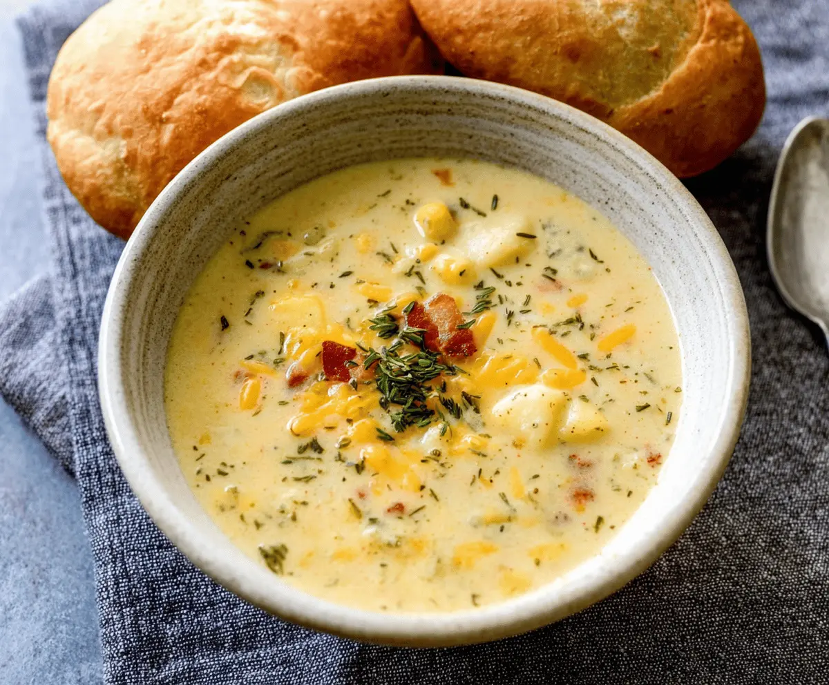Cheddar Garlic Herb Potato Soup