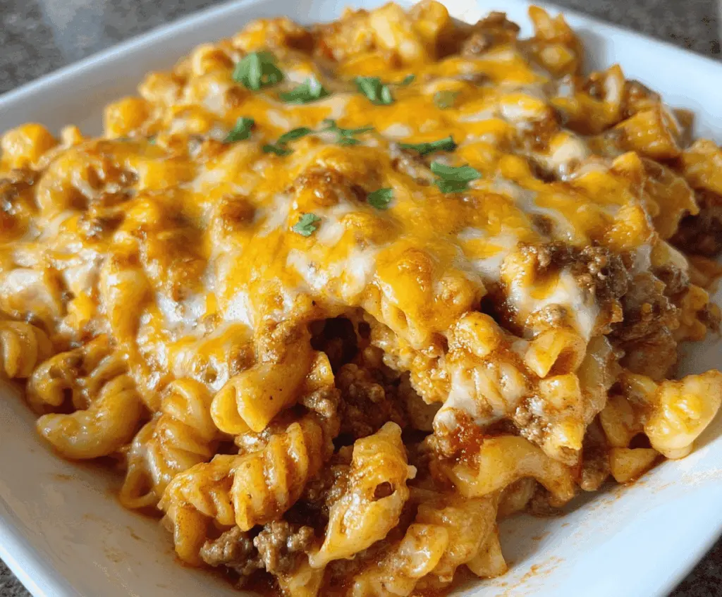 Cheesy Hamburger Casserole Bake for Busy Weeknights