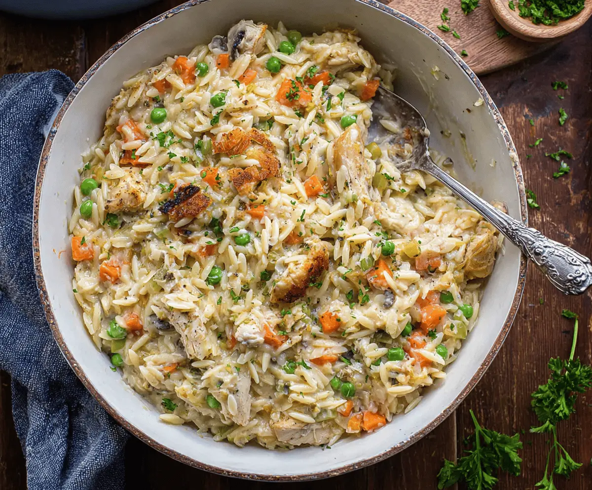 Cozy Chicken Pot Pie Orzo