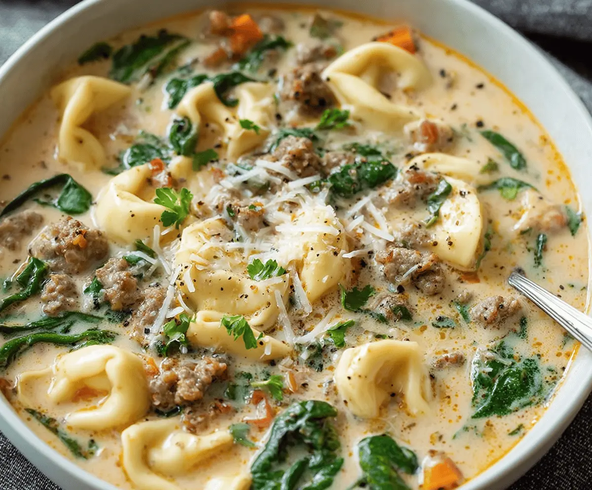 Creamy Sausage Tortellini Soup