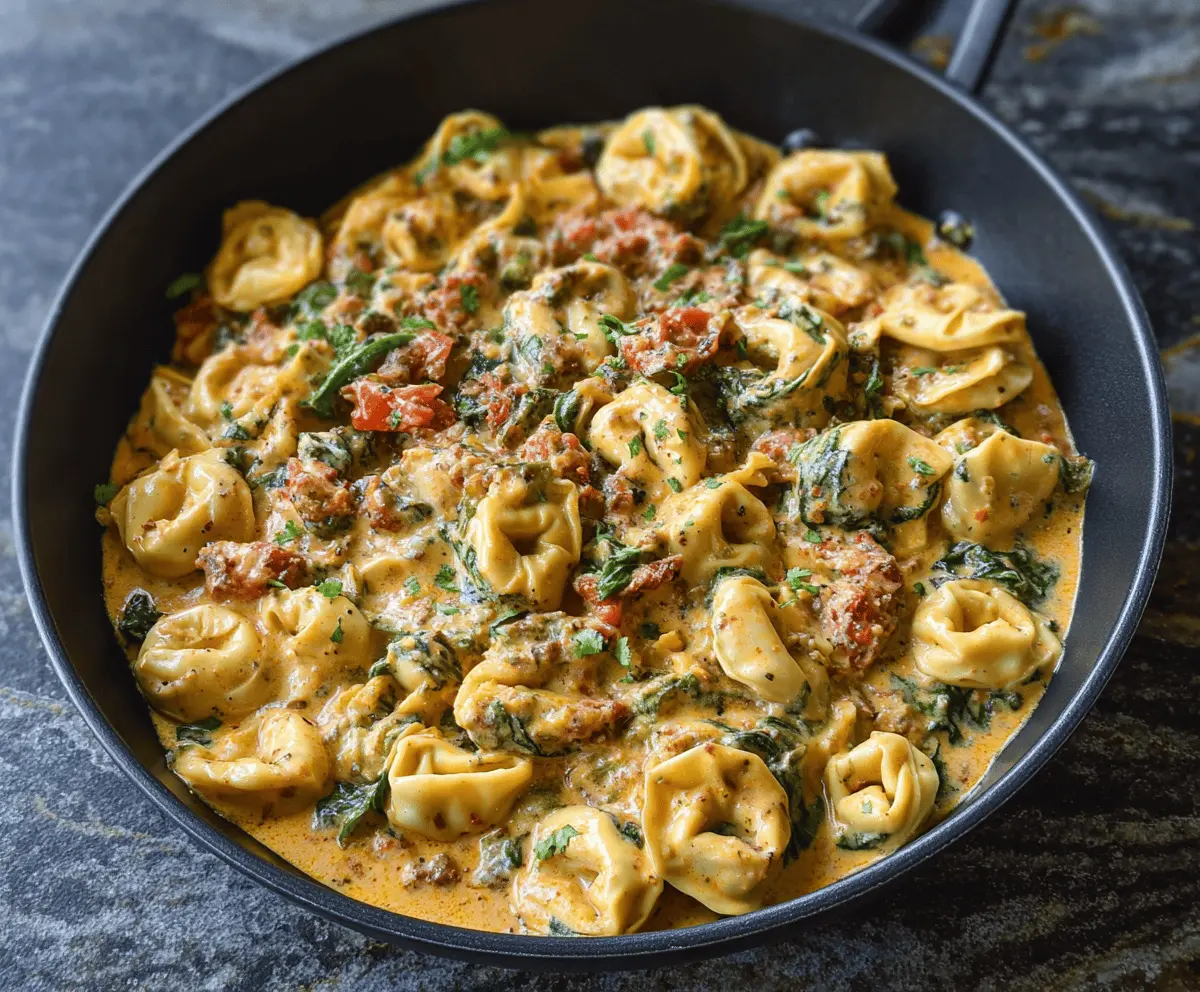 Creamy Spinach Tomato Tortellini