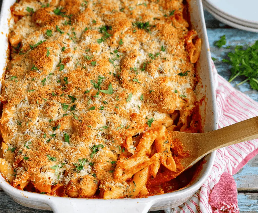 Dump-and-Bake Chicken Parmesan Casserole