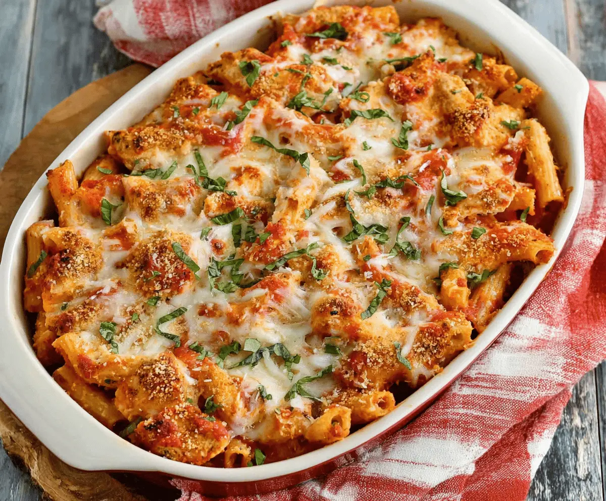 Dump-and-Bake Chicken Parmesan Casserole