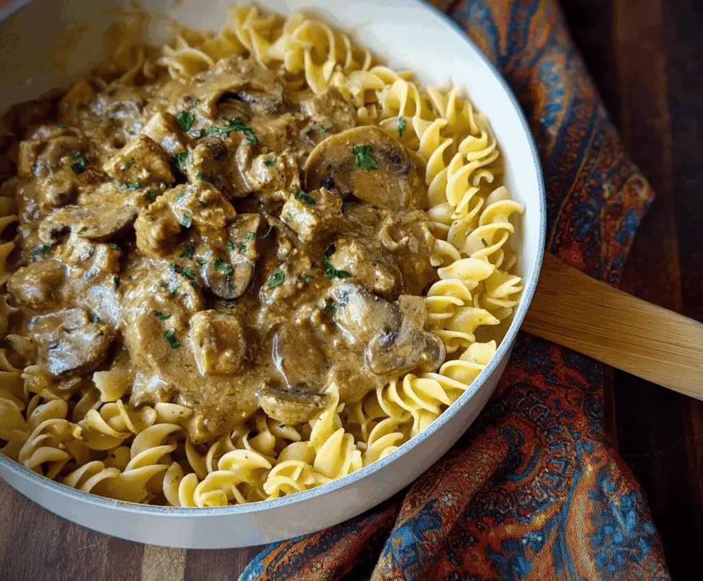 Mushroom and Seitan Stroganoff
