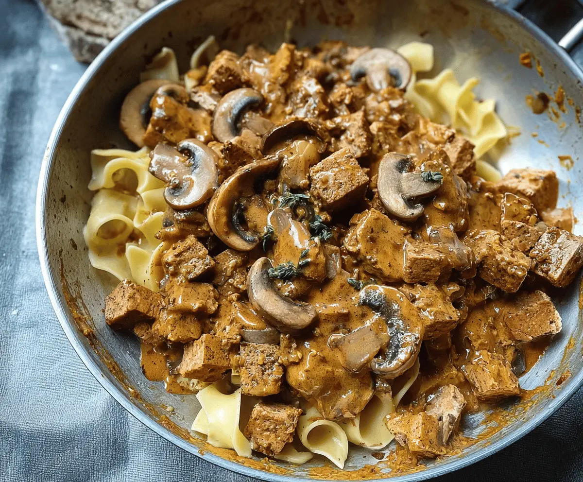 Easy Mushroom and Seitan Stroganoff Recipe – Creamy & Delicious