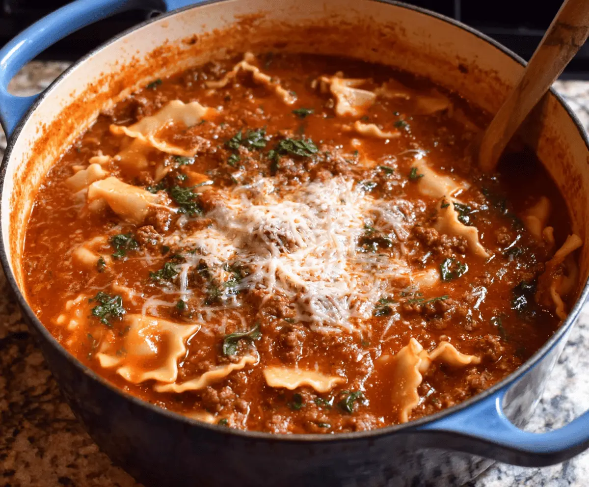 One Pot Lasagna Soup
