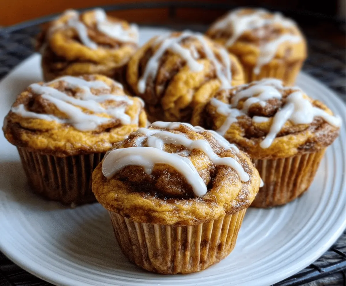 Pumpkin Cinnamon Roll Muffins
