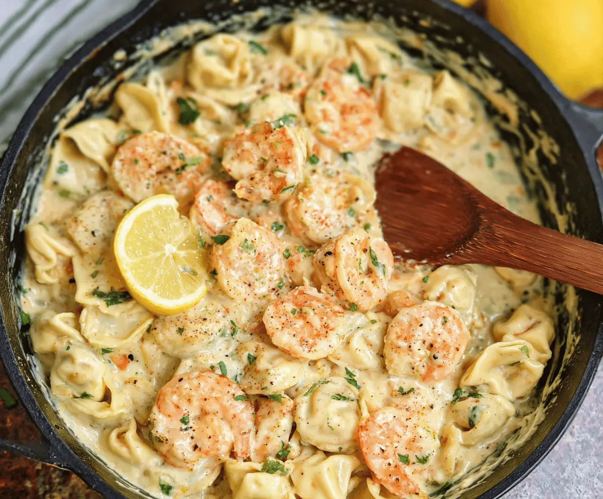 Shrimp Tortellini in Lemon Garlic Cream Sauce